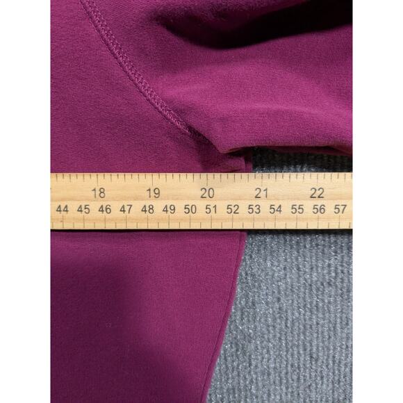 LL Bean Sweatshirt Top Women Medium Drawstring Cinch Waist Snap Tunic Plum - Picture 7 of 9